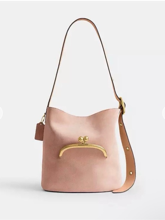 Coach Handbags - Coach Bleeker Women's Pink Leather Bucket Bag with Gold Accent NWT